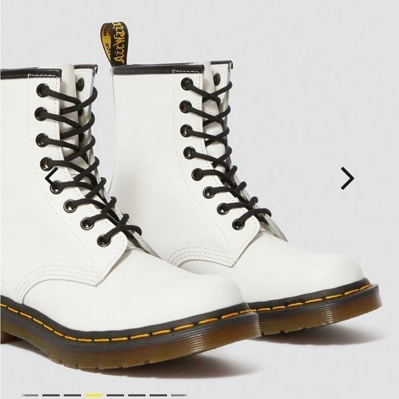 DR MARTENS *New* Zavala White 8 Eye Combat Leather Boots Lug Sole Lace U… - Picture 4 of 10